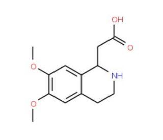 (6,7-dimethoxy-1,2,3,4-tetrahydroisoquinolin-1-yl)acetic acid (CAS 68345-67-5) - chemical structure image