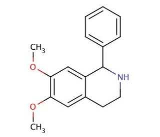 6,7-Dimethoxy-1-phenyl-1,2,3,4-tetrahydroisoquinoline (CAS 4118-36-9) - chemical structure image