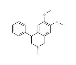 6,7-Dimethoxy-2-methyl-4-phenyl-1,2,3,4-tetrahydroisoquinoline (CAS 128942-65-4) - chemical structure image