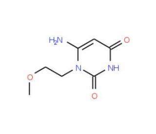 6-Amino-1-(2-methoxy-ethyl)-1H-pyrimidine-2,4-dione (CAS 56075-76-4) - chemical structure image