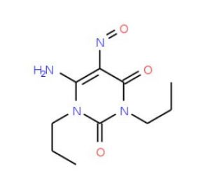 6-Amino-1,3-dipropyl-5-nitrosouracil (CAS 81250-33-1) - chemical structure image
