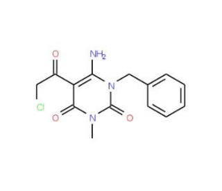 6-Amino-1-benzyl-5-(2-chloro-acetyl)-3-methyl-1H-pyrimidine-2,4-dione - chemical structure image