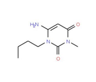 6-Amino-1-butyl-3-methyl-1H-pyrimidine-2,4-dione (CAS 53681-50-8) - chemical structure image