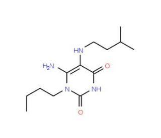 6-Amino-1-butyl-5-(3-methyl-butylamino)-1H-pyrimidine-2,4-dione - chemical structure image