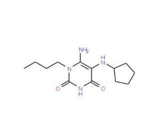 6-Amino-1-butyl-5-cyclopentylamino-1H-pyrimidine-2,4-dione - chemical structure image
