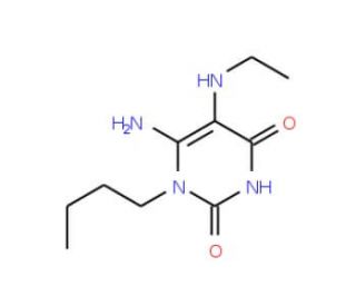 6-Amino-1-butyl-5-ethylamino-1H-pyrimidine-2,4-dione - chemical structure image