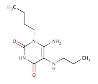 6-Amino-1-butyl-5-propylamino-1H-pyrimidine-2,4-dione - chemical structure image