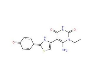 6-amino-1-ethyl-5-[2-(4-hydroxyphenyl)-1,3-thiazol-4-yl]pyrimidine-2,4(1H,3H)-dione - chemical structure image