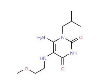 6-Amino-1-isobutyl-5-(2-methoxy-ethylamino)-1H-pyrimidine-2,4-dione - chemical structure image