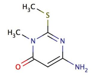6-Amino-2-methylthio-3-methyluracil (CAS 54030-56-7) - chemical structure image