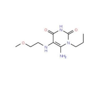 6-amino-5-[(2-methoxyethyl)amino]-1-propylpyrimidine-2,4(1H,3H)-dione - chemical structure image