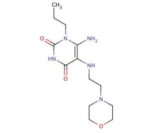 6-amino-5-[(2-morpholin-4-ylethyl)amino]-1-propylpyrimidine-2,4(1H,3H)-dione - chemical structure image