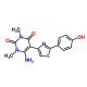 6-amino-5-[2-(4-hydroxyphenyl)-1,3-thiazol-4-yl]-1,3-dimethylpyrimidine-2,4(1H,3H)-dione - chemical structure image