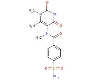 6-Amino-5-(4-sulfonamidobenzoyl)-N-(methylamino)-1-methyluracil (CAS 149981-39-5) - chemical structure image