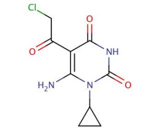 6-amino-5-(chloroacetyl)-1-cyclopropylpyrimidine-2,4(1H,3H)-dione - chemical structure image