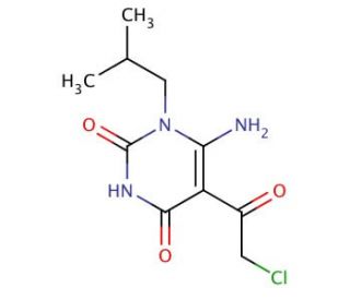 6-amino-5-(chloroacetyl)-1-isobutylpyrimidine-2,4(1H,3H)-dione - chemical structure image