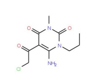 6-amino-5-(chloroacetyl)-3-methyl-1-propylpyrimidine-2,4(1H,3H)-dione - chemical structure image