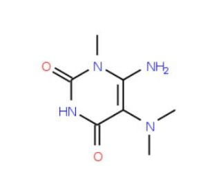 6-amino-5-(dimethylamino)-1-methylpyrimidine-2,4(1H,3H)-dione (CAS 14094-38-3) - chemical structure image