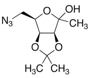 6-Azido-1,6-dideoxy-3,4-O-isopropylidene-D-lyxo-2-hexulofuranose (CAS 122194-05-2) - chemical structure image