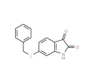 6-(benzylsulfanyl)-2,3-dihydro-1H-indole-2,3-dione - chemical structure image