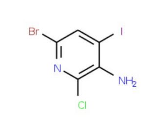 6-Bromo-2-chloro-4-iodopyridin-3-amine (CAS 1138444-29-7) - chemical structure image