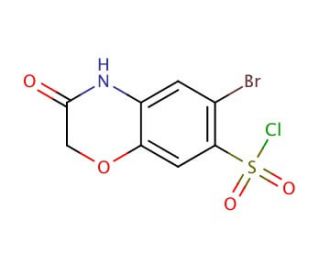6-bromo-3-oxo-3,4-dihydro-2H-1,4-benzoxazine-7-sulfonyl chloride - chemical structure image