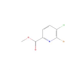 6-Bromo-5-chloro-2-pyridinecarboxylic Acid Methyl Ester (CAS 1214324-91-0) - chemical structure image