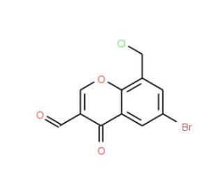 6-Bromo-8-chloromethyl-4-oxo-4H-chromene-3-carbaldehyde - chemical structure image