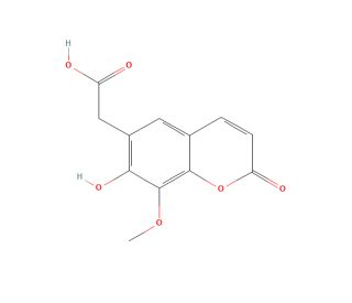 6-(Carboxymethyl)-7-hydroxy-8-methoxy Coumarin (CAS 71942-06-8) - chemical structure image