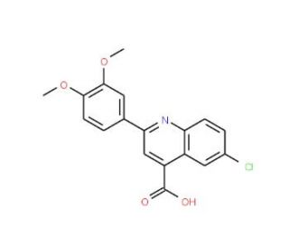 6-Chloro-2-(3,4-dimethoxyphenyl)quinoline-4-carboxylic acid (CAS 19021-16-0) - chemical structure image
