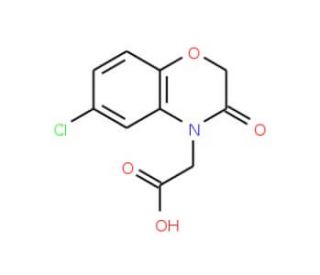 6-Chloro-2,3-dihydro-1,4-benzoxazin-3-one-4-acetic acid (CAS 26494-58-6) - chemical structure image