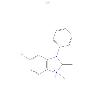 6-Chloro-2,3-dimethyl-1-phenyl-1H-benzo[d]imidazol-3-ium Chloride (CAS 75524-10-6) - chemical structure image