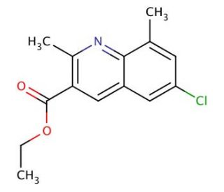6-Chloro-2,8-dimethylquinoline-3-carboxylic acid ethyl ester (CAS 948289-32-5) - chemical structure image