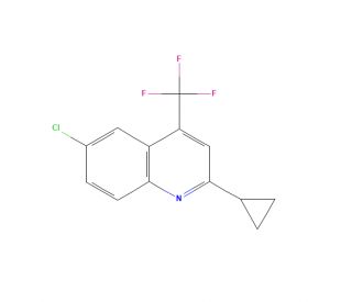 6-Chloro-2-cyclopropyl-4-(trifluoromethyl)-quinoline (CAS 391860-73-4) - chemical structure image