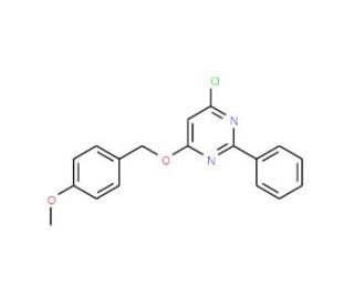 6-Chloro-2-phenyl-4-pyrimidinyl4-methoxybenzylether (CAS 1044559-74-1) - chemical structure image