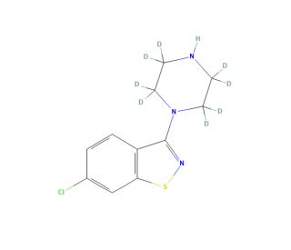6-Chloro-3-(piperazin-1-yl)benzol[d]isothiazole-d8 (CAS 1329836-28-3) - chemical structure image