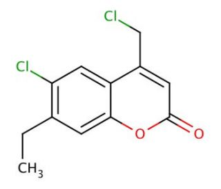 6-chloro-4-(chloromethyl)-7-ethyl-2H-chromen-2-one - chemical structure image