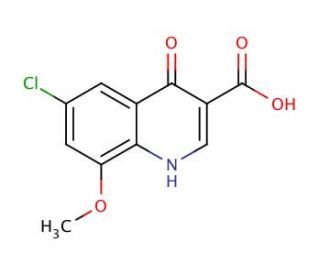 6-Chloro-4-hydroxy-8-methoxyquinoline-3-carboxylic acid (CAS 1189106-26-0) - chemical structure image