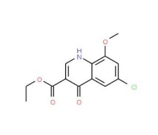 6-Chloro-4-hydroxy-8-methoxyquinoline-3-carboxylic acid ethyl ester (CAS 1189107-28-5) - chemical structure image