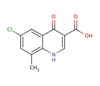 6-Chloro-4-hydroxy-8-methylquinoline-3-carboxylic acid (CAS 218156-60-6) - chemical structure image