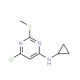 6-Chloro-4-(N-cyclopropylamino)-2-(methylthio)pyrimidine (CAS 951884-05-2) - chemical structure image