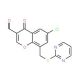 6-Chloro-4-oxo-8-(pyrimidin-2-ylsulfanylmethyl)-4H-chromene-3-carbaldehyde - chemical structure image