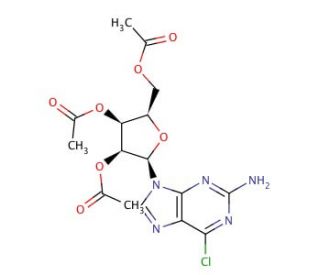 6-Chloro-6-deoxy-2&prime;,3&prime;,5&prime;-tri-O-acetylguanosine (CAS 16321-99-6) - chemical structure image