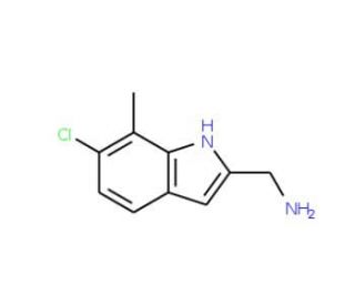 [(6-Chloro-7-methyl-1H-indol-2-yl)-methyl]amine - chemical structure image
