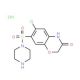 6-chloro-7-(piperazin-1-ylsulfonyl)-2H-1,4-benzoxazin-3(4H)-one hydrochloride - chemical structure image