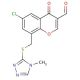 6-chloro-8-{[(4-methyl-4H-1,2,4-triazol-3-yl)thio]methyl}-4-oxo-4H-chromene-3-carbaldehyde - chemical structure image