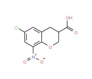 6-chloro-8-nitrochromane-3-carboxylic acid - chemical structure image