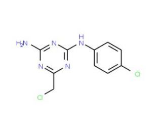 6-(chloromethyl)-N-(4-chlorophenyl)-1,3,5-triazine-2,4-diamine (CAS 30355-61-4) - chemical structure image
