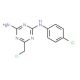 6-(chloromethyl)-N-(4-chlorophenyl)-1,3,5-triazine-2,4-diamine (CAS 30355-61-4) - chemical structure image