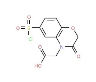 [6-(chlorosulfonyl)-3-oxo-2,3-dihydro-4H-1,4-benzoxazin-4-yl]acetic acid - chemical structure image
